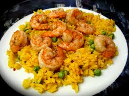 Arroz Amarillo con Camarones y Vegetales (Yellow Rice with Shrimp and Vegetables)